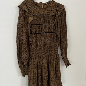 Brown Ruffle Dress
